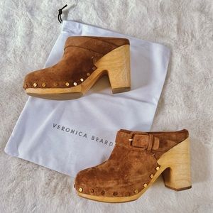NEW Veronica Beard Dacey Clog Pecan Color Size 9